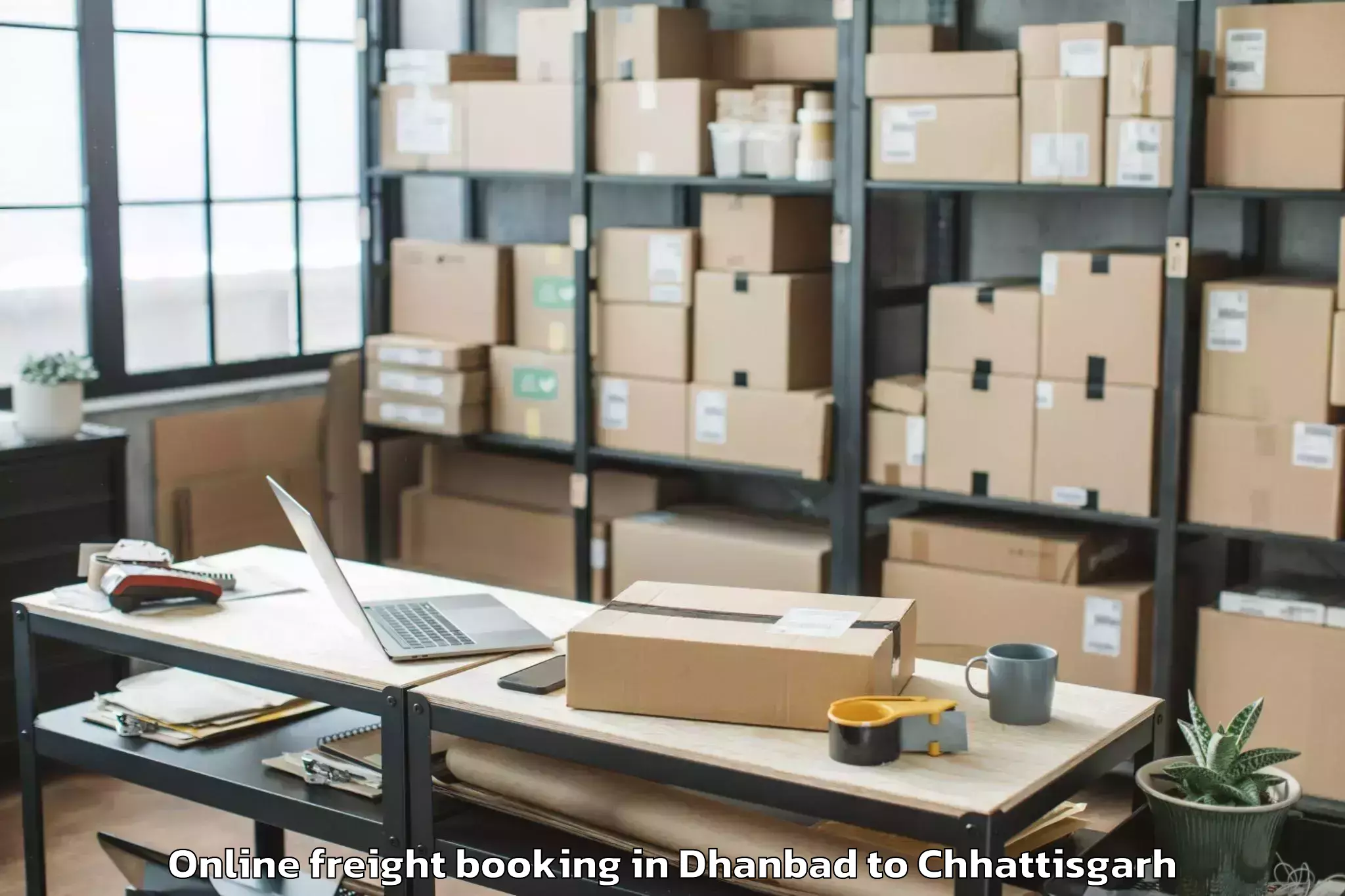 Book Your Dhanbad to Kalinga University Raipur Online Freight Booking Today